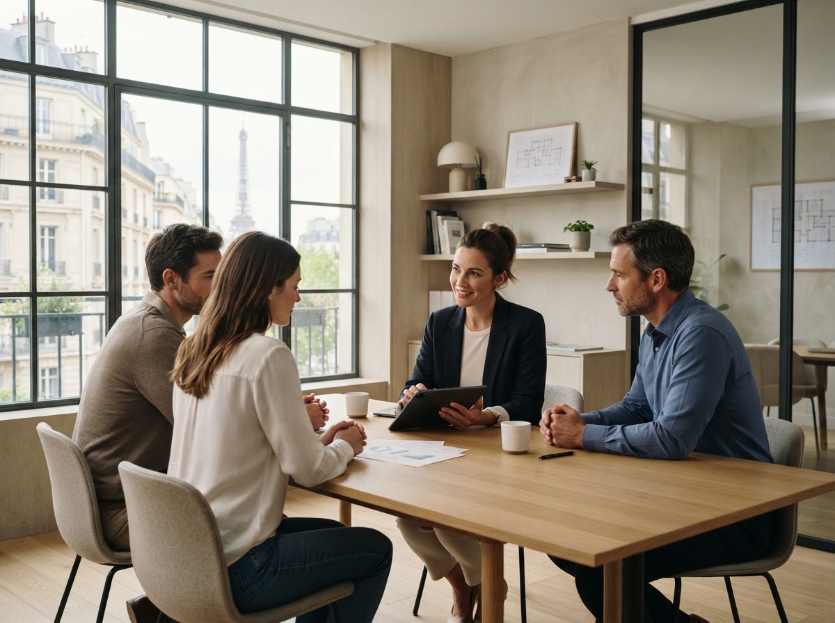 Finançeau — motif architectural géométrique illustrant la structure et la sécurité de notre plateforme
